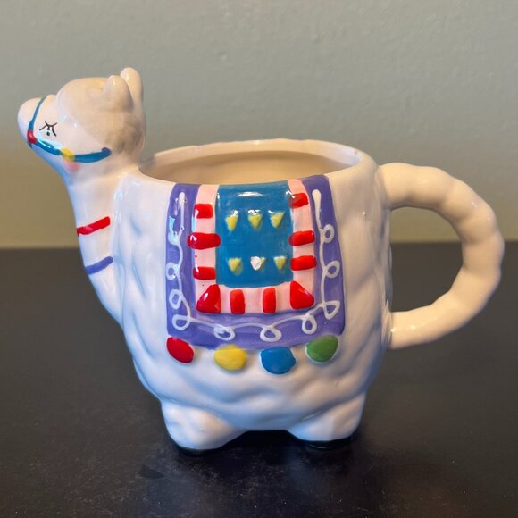 Llama / Alpaca Hand Painted Ceramic Mug / Planter ~ Home Decor ~ Animal Lover - Picture 5 of 16